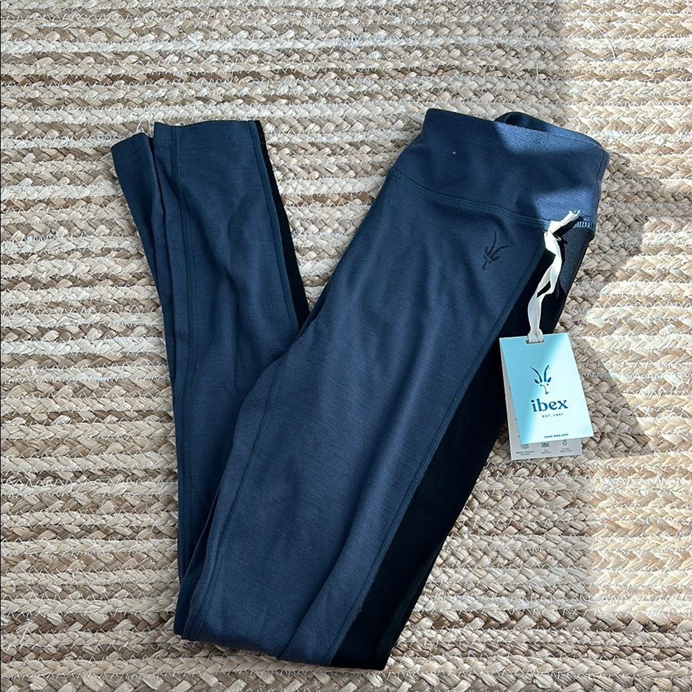 Ibex Woolies 250 Bottoms in Navy with Black Stripe